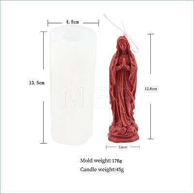 Virgin Mary DIY Silicone Candle Molds PW-WG93857-01-1