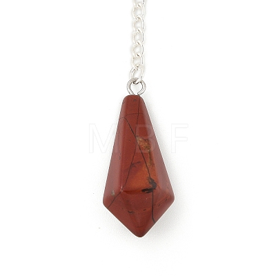 Natural Red Jasper Cone Pointed Dowsing Pendulums G-A249-02S-12-1