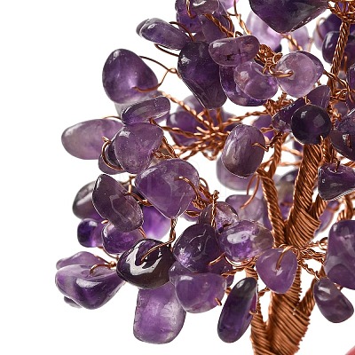 Christmas Natural Amethyst Chips Tree Decorations DJEW-K028-02D-1