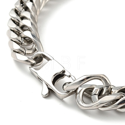 201 Stainless Steel Cuban Link Chains Bracelet for Men Women BJEW-H550-07C-P-1