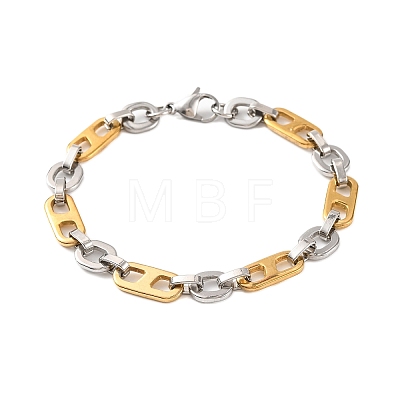 304 Stainless Steel Oval Link Chain Bracelets BJEW-B078-116GP-1