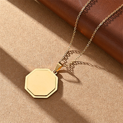 201 Stainless Steel Geometric Pendant Necklaces WGD60F5-05-1