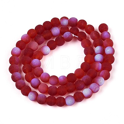 Frosted Transparent Glass Beads Strands LS-GLAA-T032-T6mm-MBB20-1