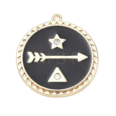 Brass with Crystal Rhinestone Pendants RB-CBAFF5B-27G-1