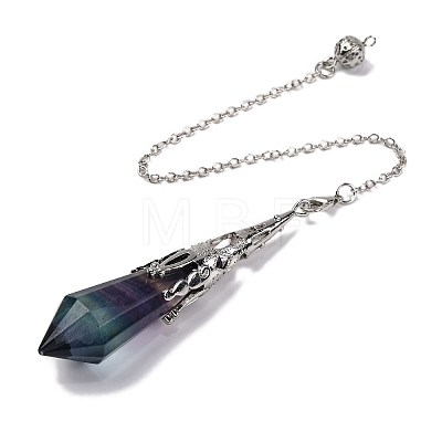 Natural Fluorite Pointed Dowsing Pendulum Big Pendants G-H285-06P-A30-1