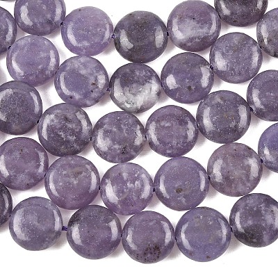 Natural Lepidolite/Purple Mica Stone Beads Strands G-L648-B09-15mm-1