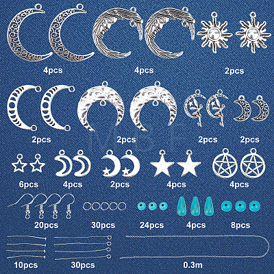 DIY Moon and Star Earring Making Kit DIY-SC0020-19-1