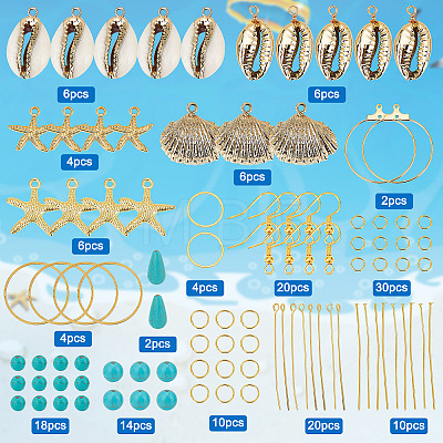 DIY Ocean Gemstone Earring Making Kit DIY-SC0020-31-1