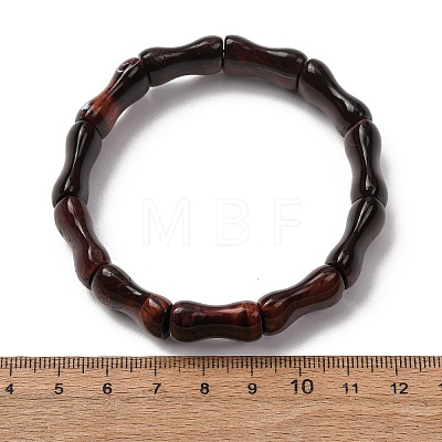 Bamboo Natural Tiger Eye Beads Stretch Bracelets for Women Men BJEW-K272-01N-1