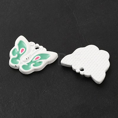 Spray Painted Alloy Enamel Pendants PALLOY-P303-13B-1