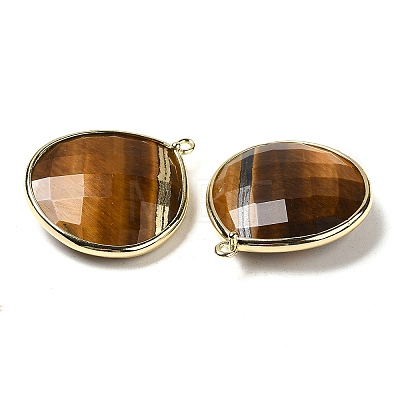 Natural Tiger Eye Pendants G-B009-07G-X-1