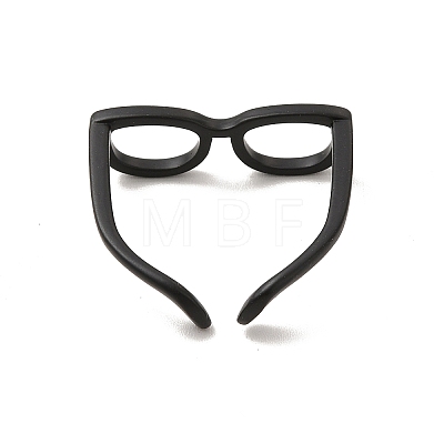 Brass Glasses Frame Open Cuff Ring for Women RJEW-F140-140EB-1