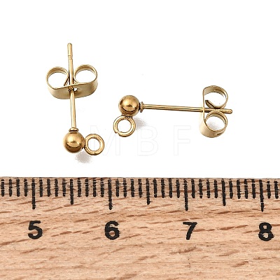 304 Stainless Steel Stud Earrings Findings STAS-L315-066B-G-1