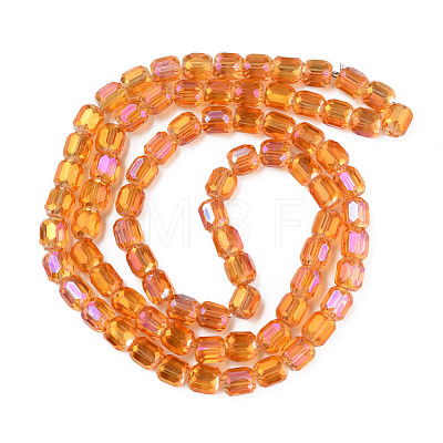 Electroplate Transparent Glass Beads Strands EGLA-N002-32-C08-1