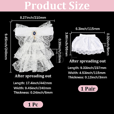 1 Pair Polyester False Sleeve AJEW-CY0003-11-1
