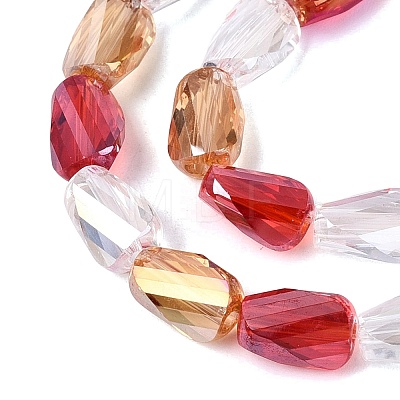 Electroplate Transparent Glass Beads Strands EGLA-N022-10A-C01-1