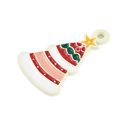 Christmas Theme Spray Painted Alloy Enamel Pendants ENAM-Z020-01H-1