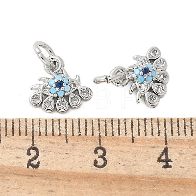 Brass Micro Pave Cubic Zirconia Charms KK-U056-46P-1