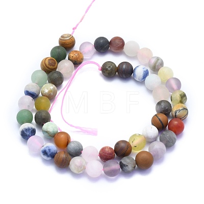 Natural Mixed Gemstone Beads Strands G-K310-H01-8mm-1