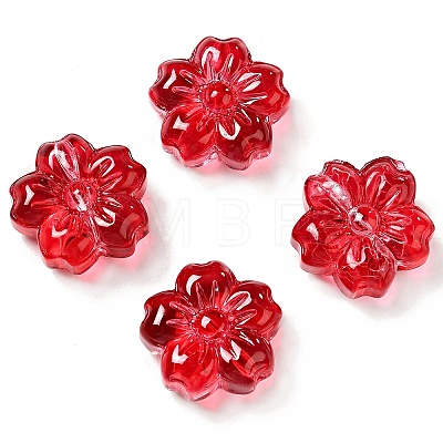 Spray Painted Transparent Glass Beads GLAA-F119-01-1