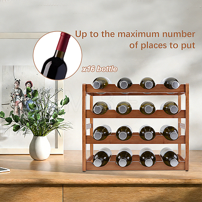 Bamboo 4-Tier Wine Rack Storage Shelf ODIS-WH0030-322-1