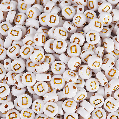 500Pcs Plating Acrylic Beads PACR-TADJ0001-01D-1
