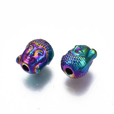 Rack Plating Rainbow Color Alloy Beads PALLOY-S180-347-1