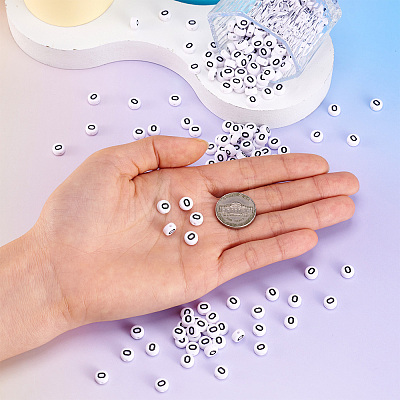 500Pcs Acrylic Horizontal Hole Letter Beads OACR-YS0001-03O-1