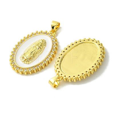 Real 18K Gold Plated Brass Micro Pave Cubic Zirconia Pendants KK-H472-11G-02-1