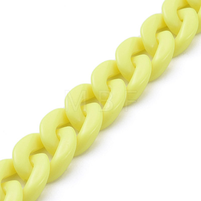 Handmade Opaque Acrylic Curb Chains AJEW-JB00662-08-1