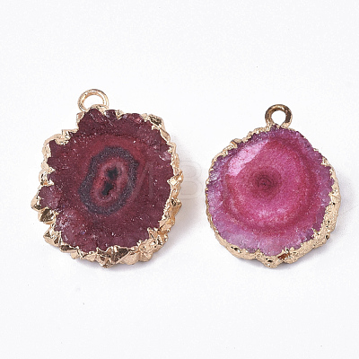 Natural Druzy Agate Pendants X-G-N325-04D-1