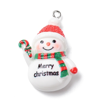 Christmas Opaque Resin Pendants RESI-A049-05E-1