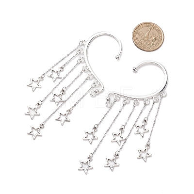 Star Tibetan Style Alloy Cuff Earrings for Women EJEW-TA00525-1