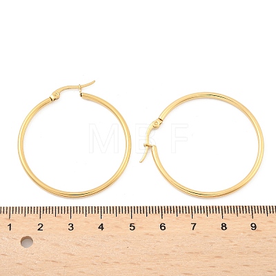 Ion Plating(IP) 304 Stainless Steel Hoop Earrings LS-EJEW-N0016-11G-F-1