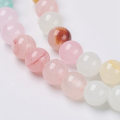 Natural Colorful Green Jade Beads Strands G-G757-01-10mm-1