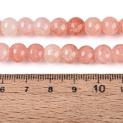Baking Paint Crackle Glass Beads Strands GLAA-Q106-03A-09-1
