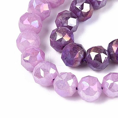 Anti-Tarnish Electroplate Glass Beads Strands GLAA-N064-10mm-07-1