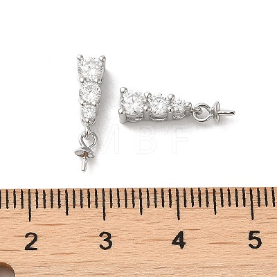Rhodium Plated 925 Sterling Silver Micro Pave Cubic Zirconia Cup Peg Bails FIND-Z008-13P-1