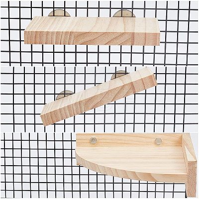 Pet Parrot Bird Cage Perches Wooden Stand Platform Budgie Toys AJEW-GA0001-40-1