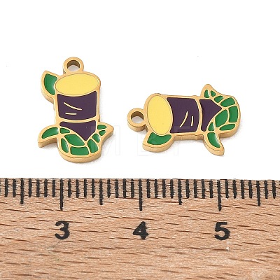 Fruit 304 Stainless Steel Enamel Pendants SA-CBA49D2-11G-03-1
