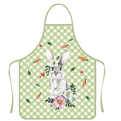 Cute Easter Rabbit Pattern Polyester Sleeveless Apron PW-WG40759-01-1