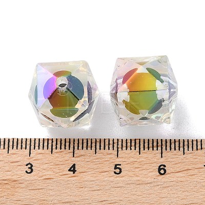 UV Plating Rainbow Iridescent Acrylic Beads OACR-H112-20A-1