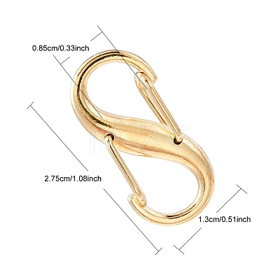 Alloy Double S Snap Hook Spring Keychain Clasps FIND-YW0004-08G-1