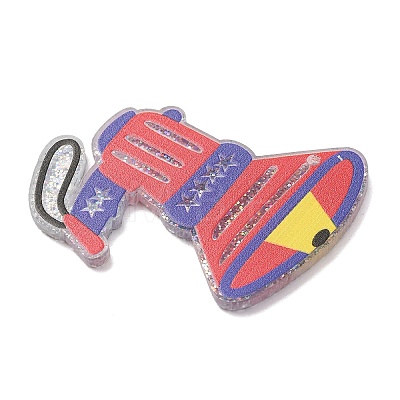 Independence Day Printed Transparent Acrylic Pendants OACR-B055-02C-1