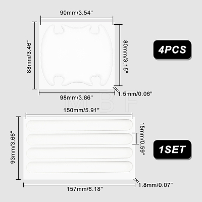 AHADEMAKER 2 Sets 2 Style Transparent PVC Anti-Collision Bumper Guard DIY-GA0004-03-1