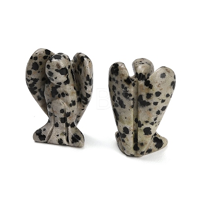 Natural Dalmatian Jasper Gemstone Carved Angle Figurines GG-CBA8396-A02-1