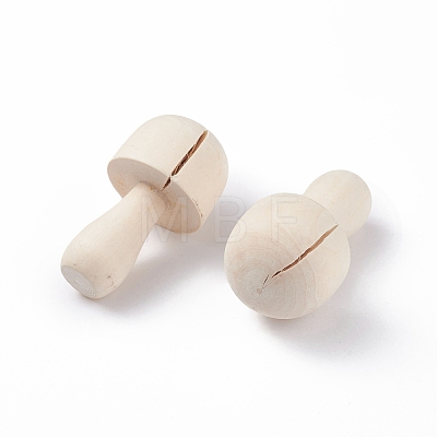 (Defective Closeout Sale: crack)Schima Superba Wooden Mushroom Children Toys WOOD-XCP0001-46A-1