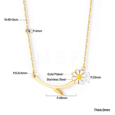 304 Stainless Steel Enamel Flower Bib Necklaces FS-WG58DA2-09-1