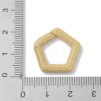 Rack Plating Brass Micro Pave Cubic Zirconia Spring Gate Rings Clasps KK-NH0002-12G-02-1