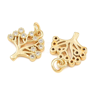 Brass Micro Pave Cubic Zirconia Charms KK-Q085-05D-G-1